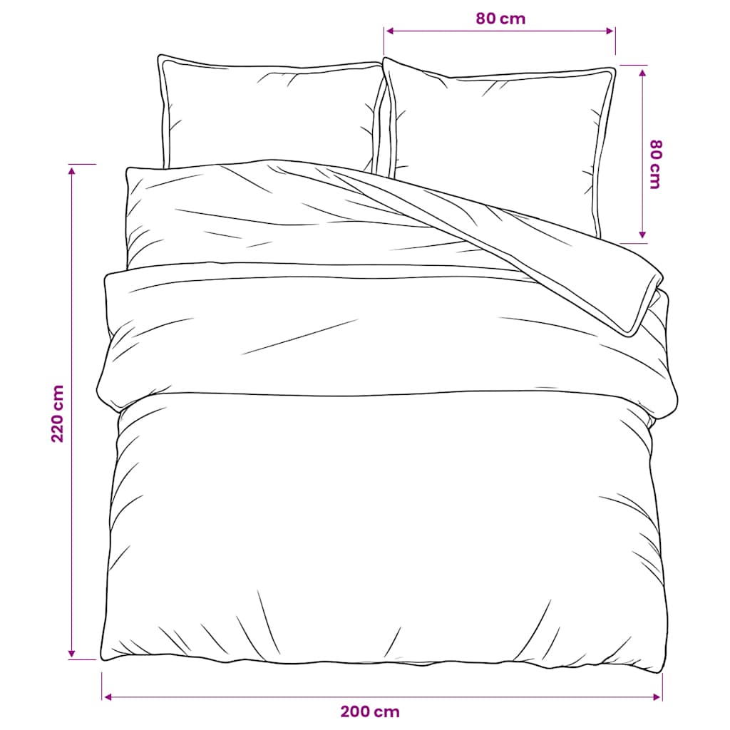 Duvet Cover Set Grey 200x220 cm Cotton