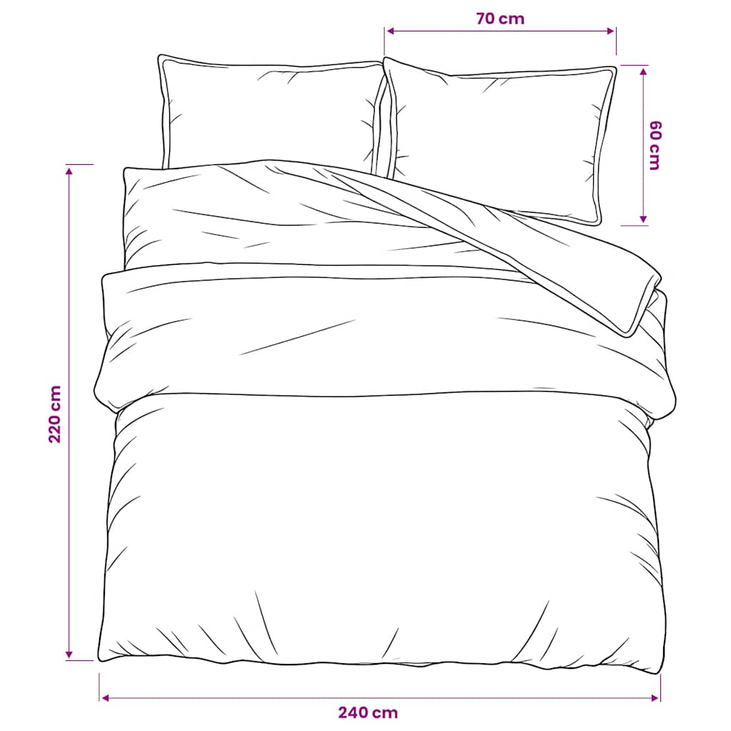 Duvet Cover Set Multicolour 240x220 cm Cotton