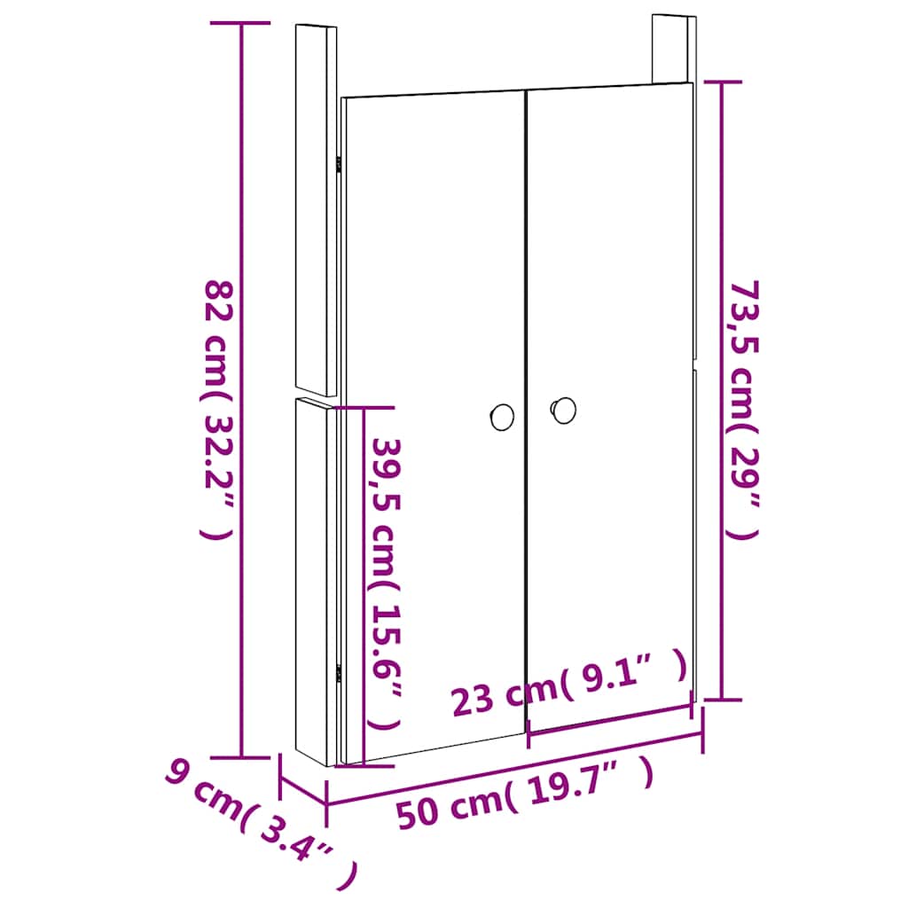 Outdoor Kitchen Doors MEPPEL 2 pcs White 50x9x82 cm Solid Wood Pine