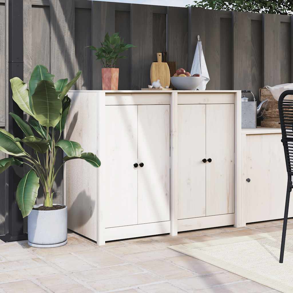 Outdoor Kitchen Doors MEPPEL 2 pcs White 50x9x82 cm Solid Wood Pine