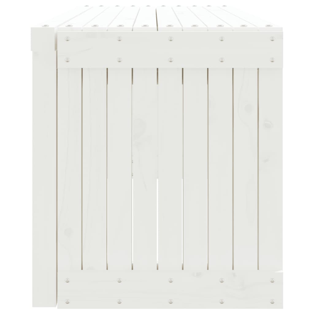 Garden Bench Extendable White 212.5x40.5x45 cm Solid Wood Pine