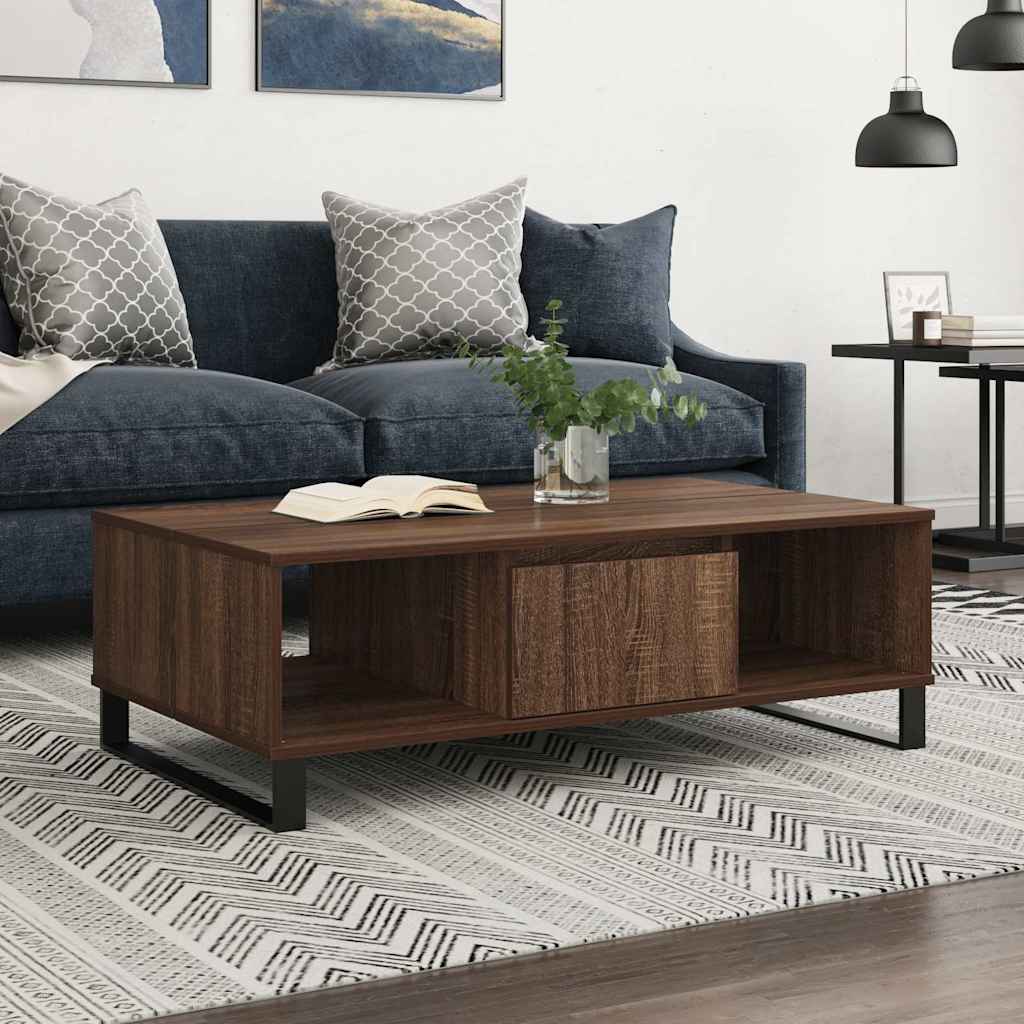 Coffee Table Brown Oak 104x60x35 cm Engineered Wood