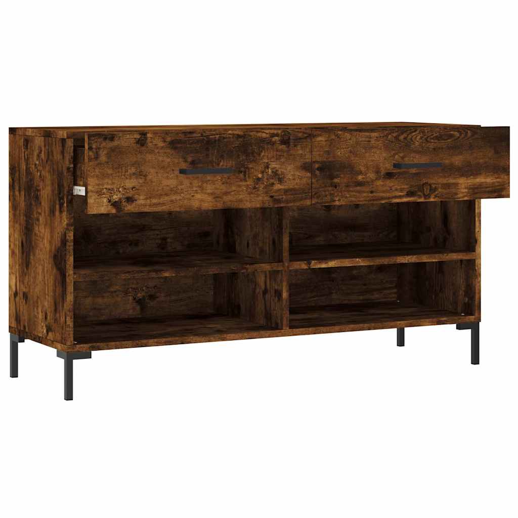 Shoe Bench Smoked Oak 102x35x55 cm Engineered Wood