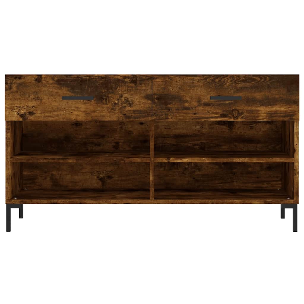 Shoe Bench Smoked Oak 102x35x55 cm Engineered Wood