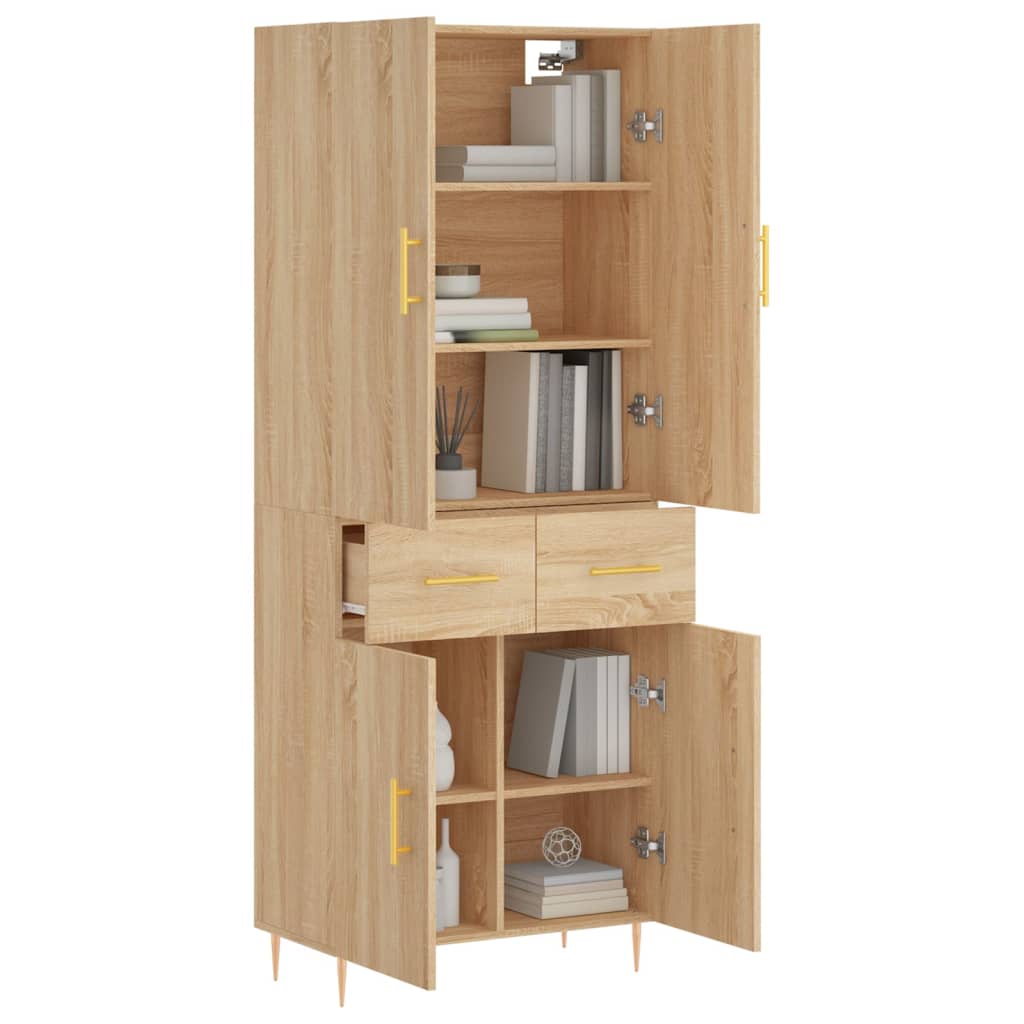 Highboard Sonoma Oak 69.5x34x180 cm Engineered Wood