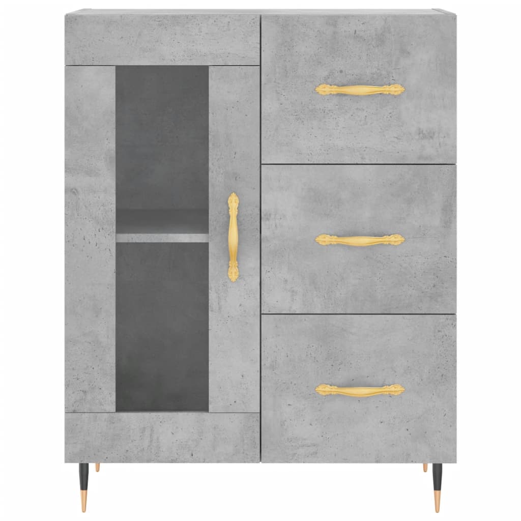 Highboard Concrete Grey 69,5x34x180 cm Engineered Wood