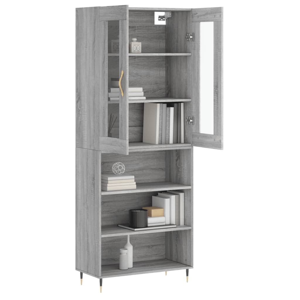 Highboard Grey Sonoma 69,5x34x180 cm Engineered Wood