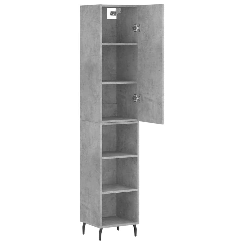 Highboard Concrete Grey 34,5x34x180 cm Engineered Wood