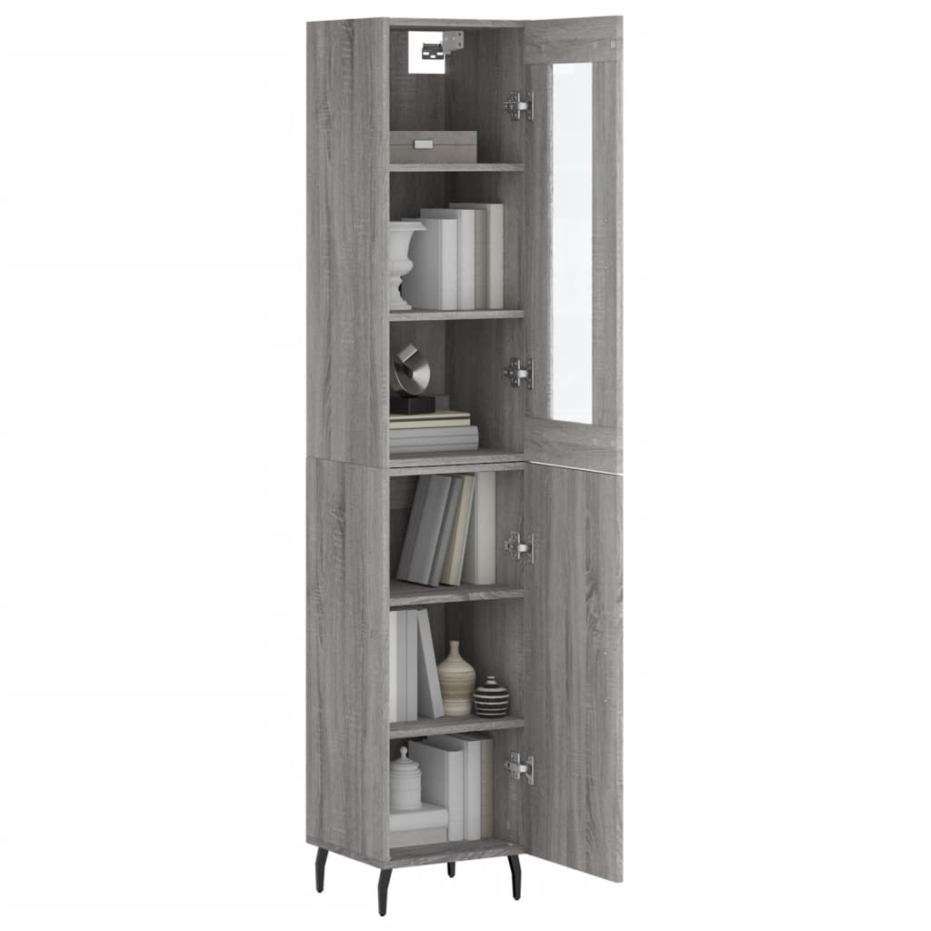 Highboard Grey Sonoma 34,5x34x180 cm Engineered Wood