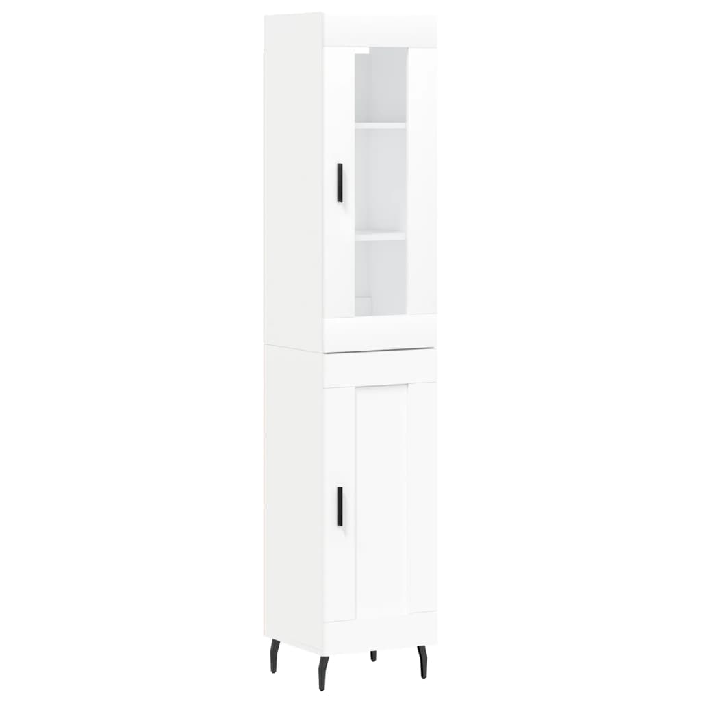 Highboard White 34,5x34x180 cm Engineered Wood