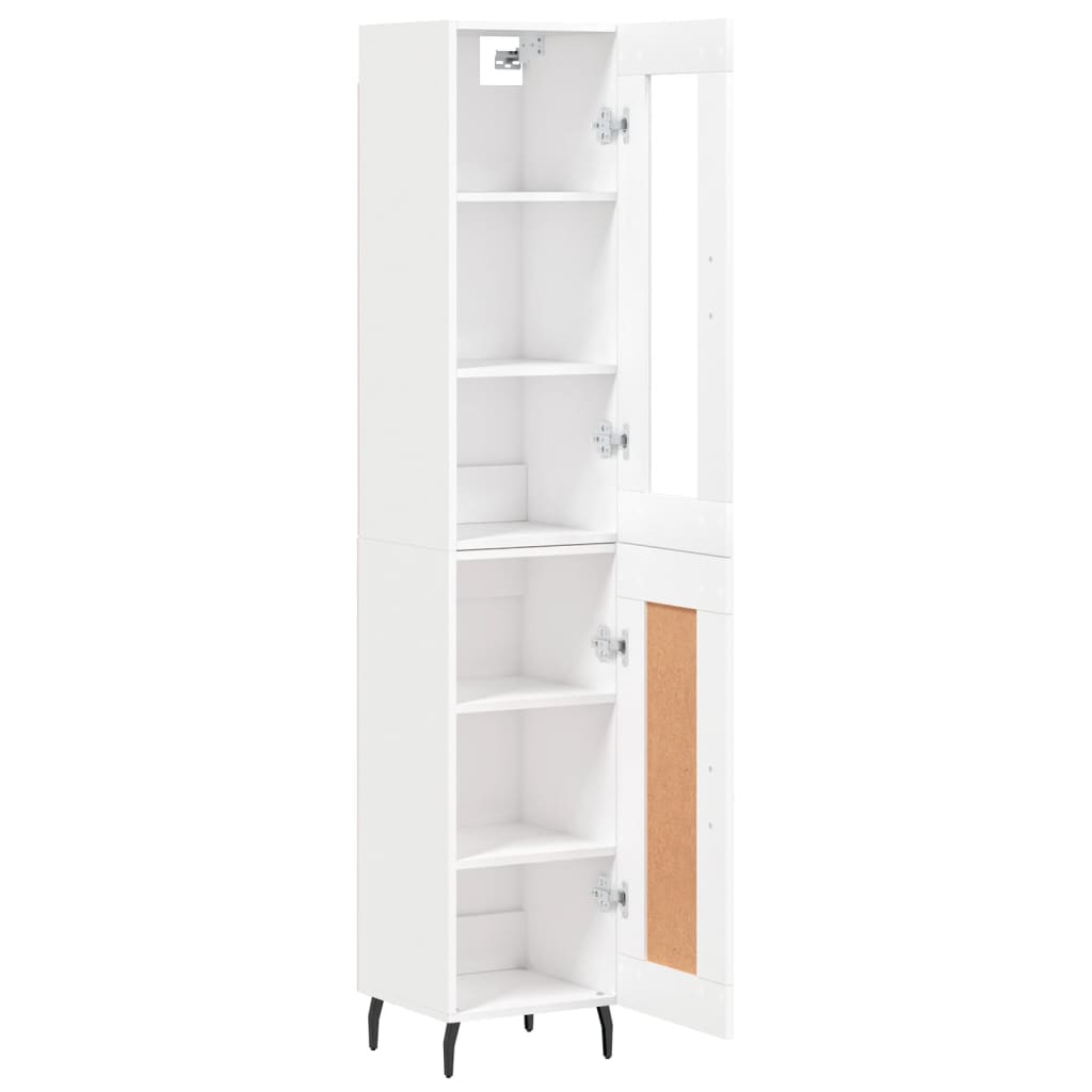 Highboard White 34,5x34x180 cm Engineered Wood