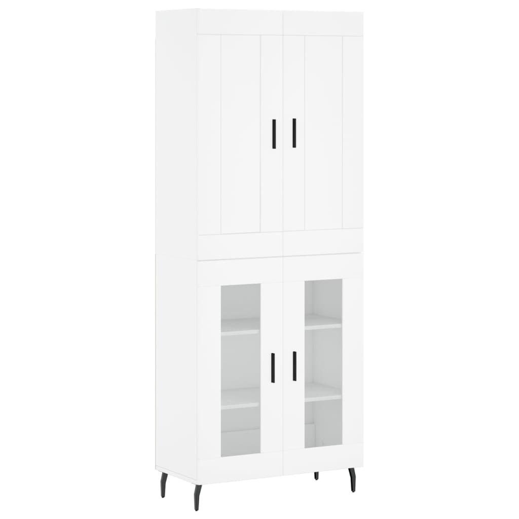 Highboard White 69,5x34x180 cm Engineered Wood