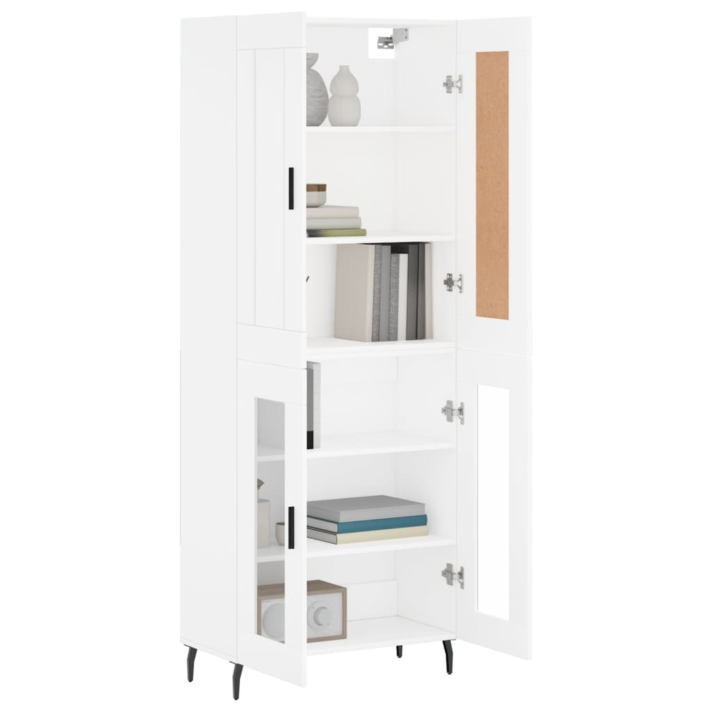 Highboard White 69,5x34x180 cm Engineered Wood