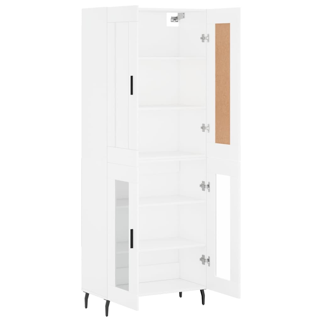 Highboard White 69,5x34x180 cm Engineered Wood