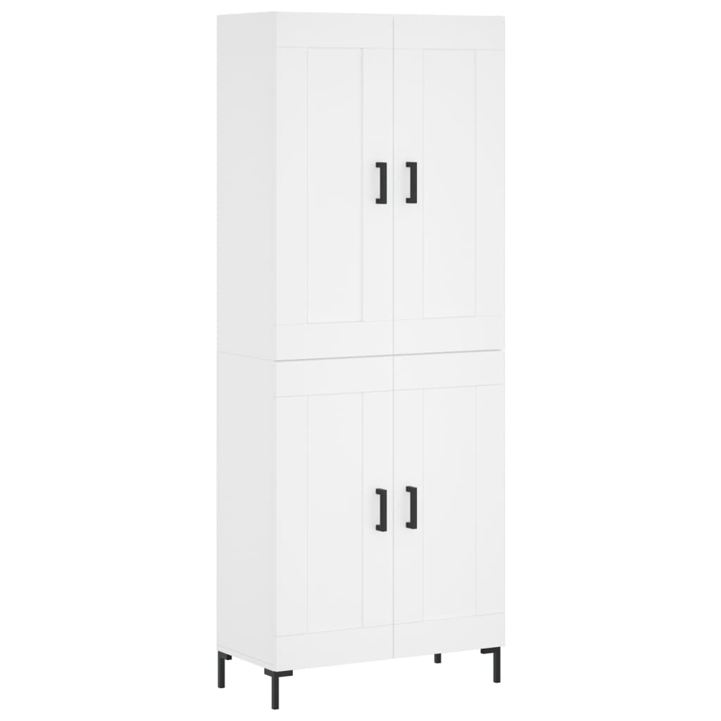 Highboard White 69.5x34x180 cm Engineered Wood