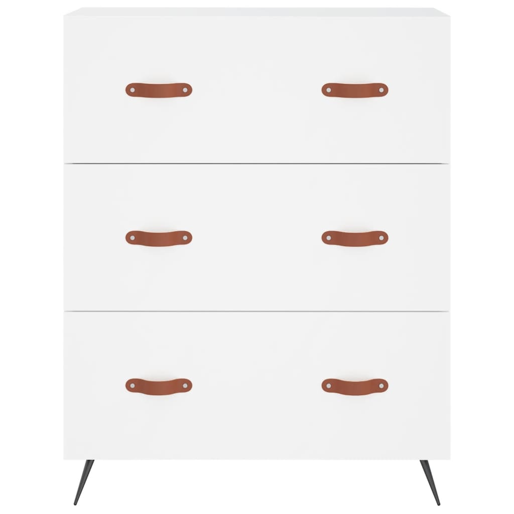 Highboard White 69,5x34x180 cm Engineered Wood