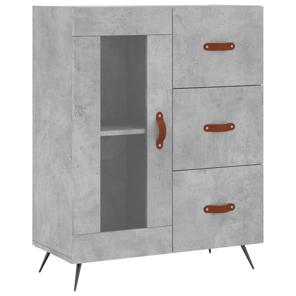 Highboard Concrete Grey 69,5x34x180 cm Engineered Wood
