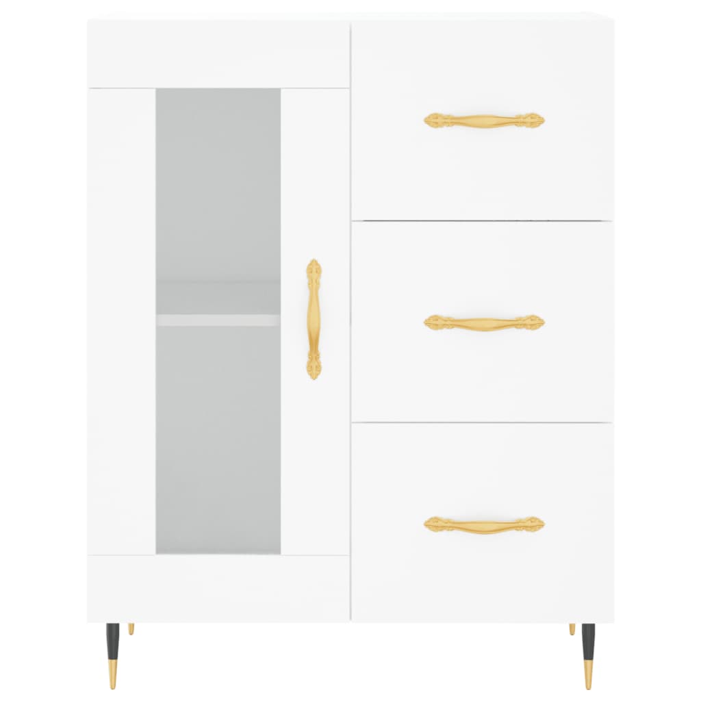 Highboard White 69,5x34x180 cm Engineered Wood