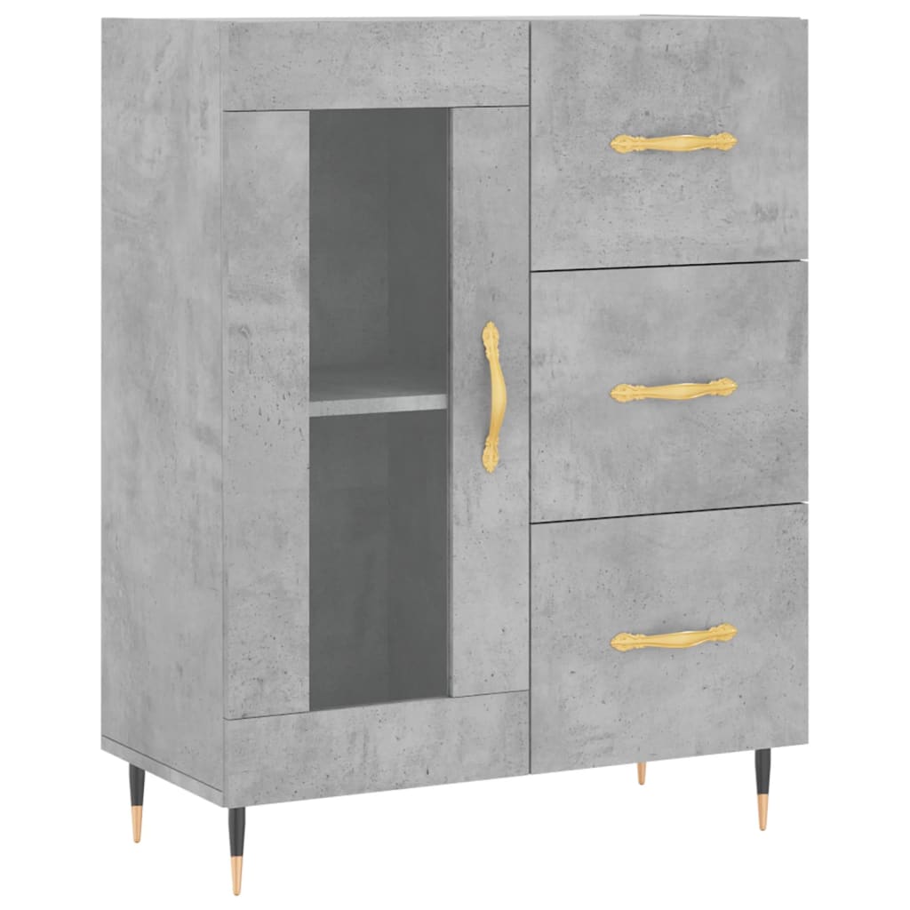 Highboard Concrete Grey 69,5x34x180 cm Engineered Wood