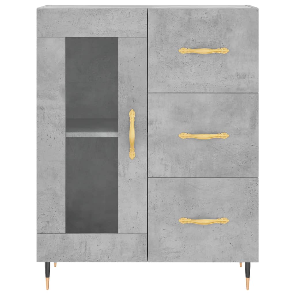 Highboard Concrete Grey 69,5x34x180 cm Engineered Wood
