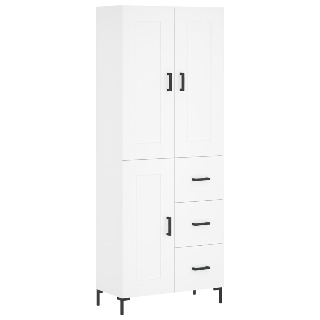 Highboard White 69.5x34x180 cm Engineered Wood