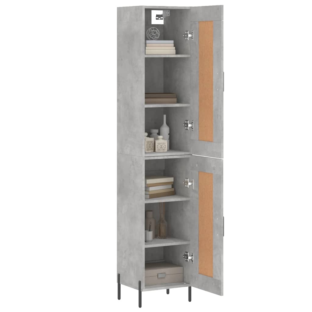 Highboard Concrete Grey 34,5x34x180 cm Engineered Wood