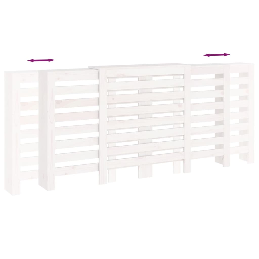Radiator Cover White 210x21x85 cm Solid Wood Pine