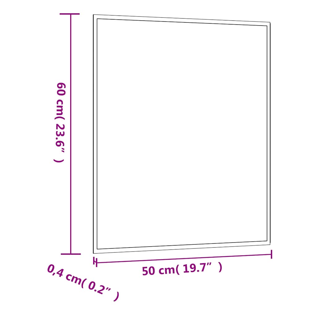 Wall Mirror 50x60 cm Glass Rectangle