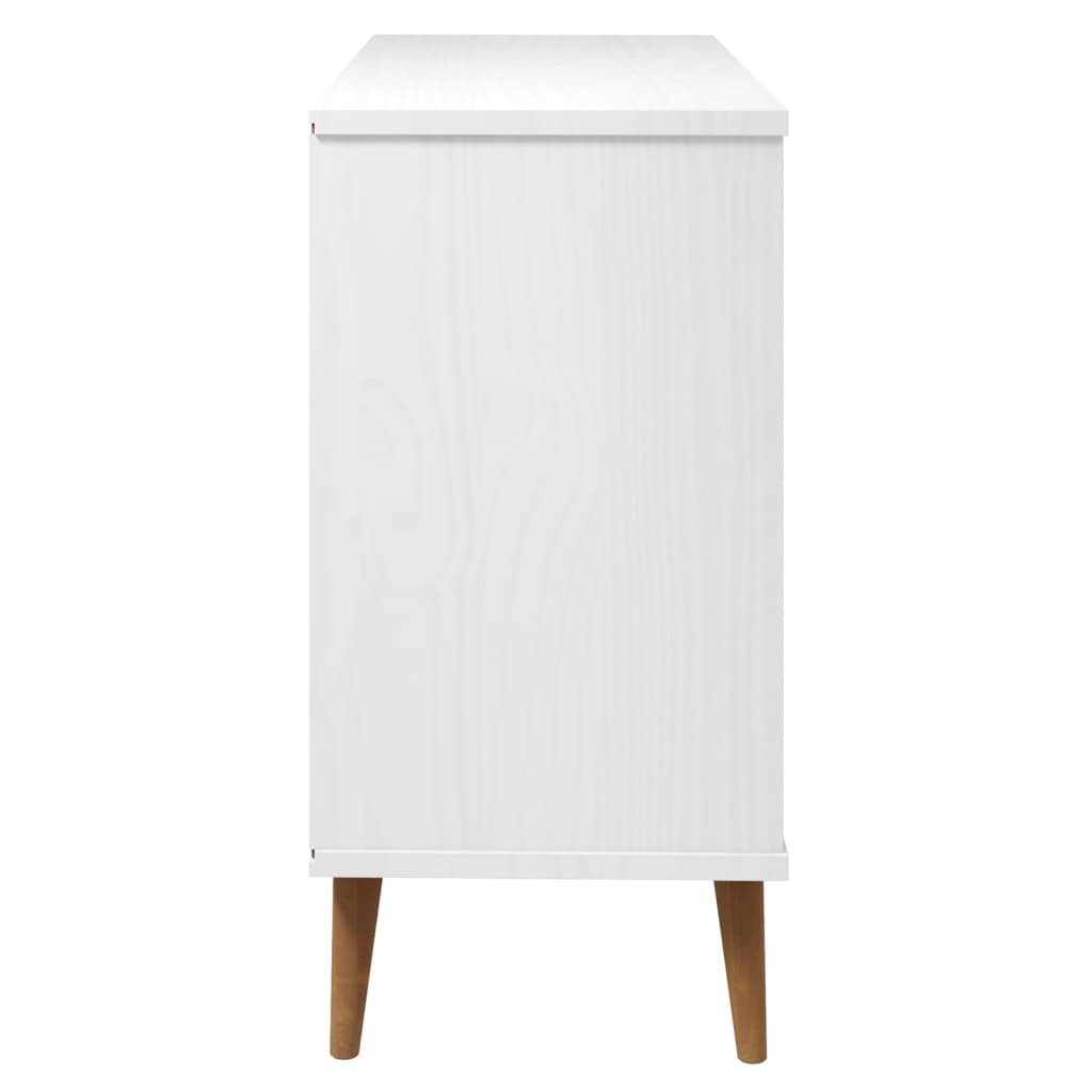 Drawer Cabinet MOLDE White 113x40x80 cm Solid Wood Pine