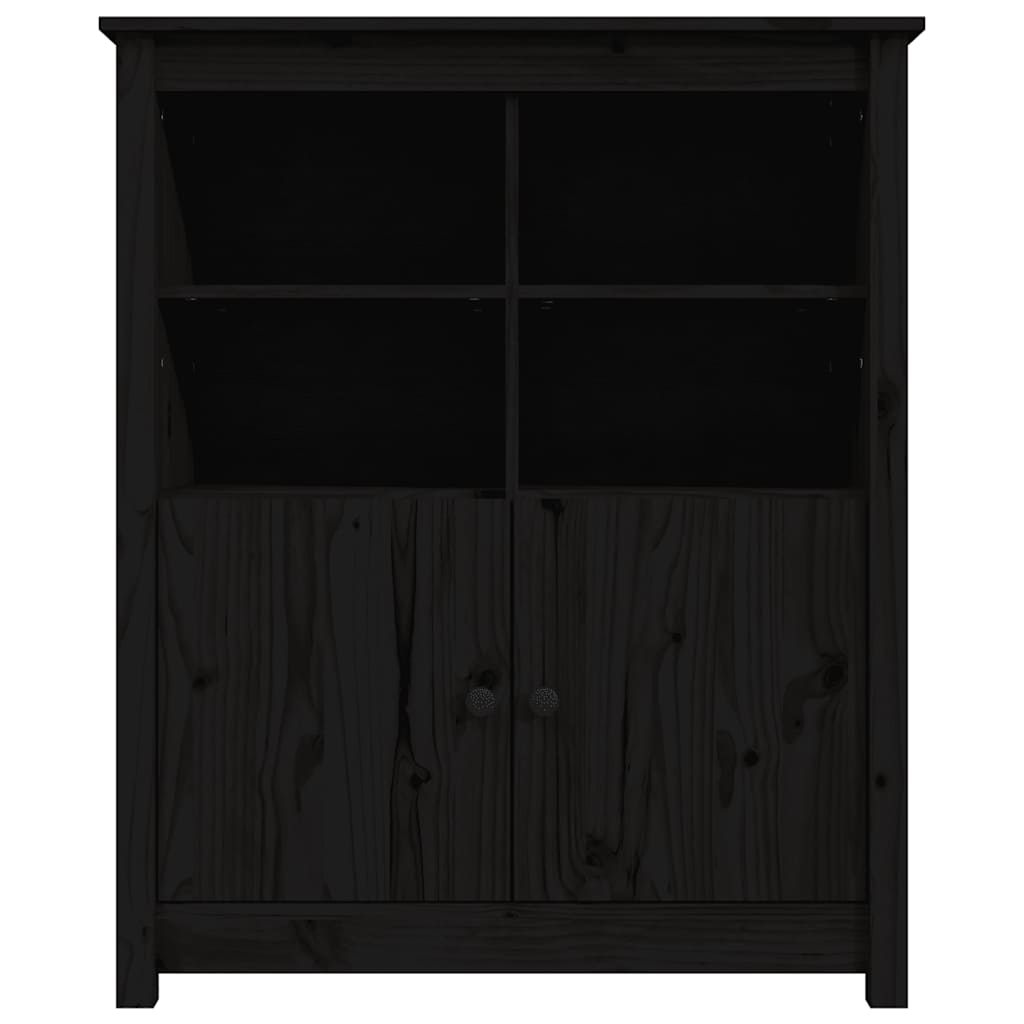 Sideboard Black 83x41.5x100 cm Solid Wood Pine