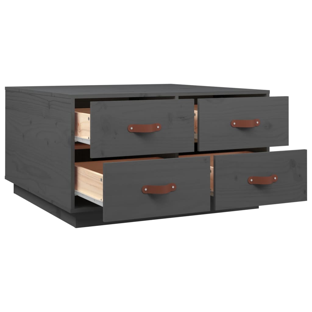 Coffee Table Grey 80x80x45 cm Solid Wood Pine