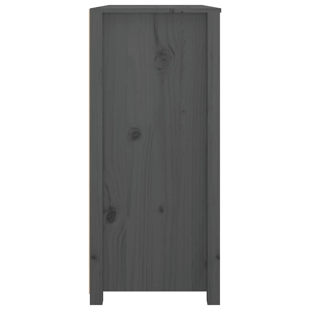 Side Cabinet Grey 100x40x90 cm Solid Wood Pine