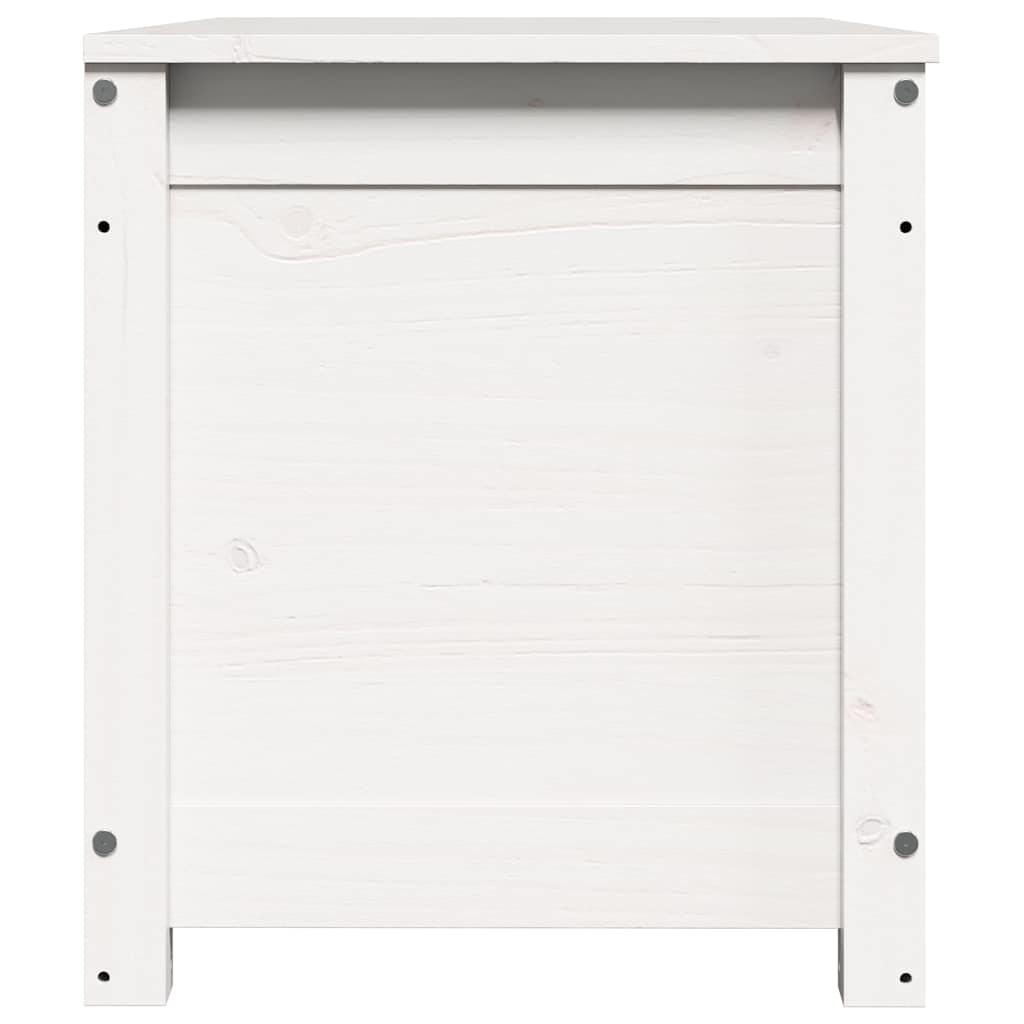 Storage Box White 80x40x45.5 cm Solid Wood Pine