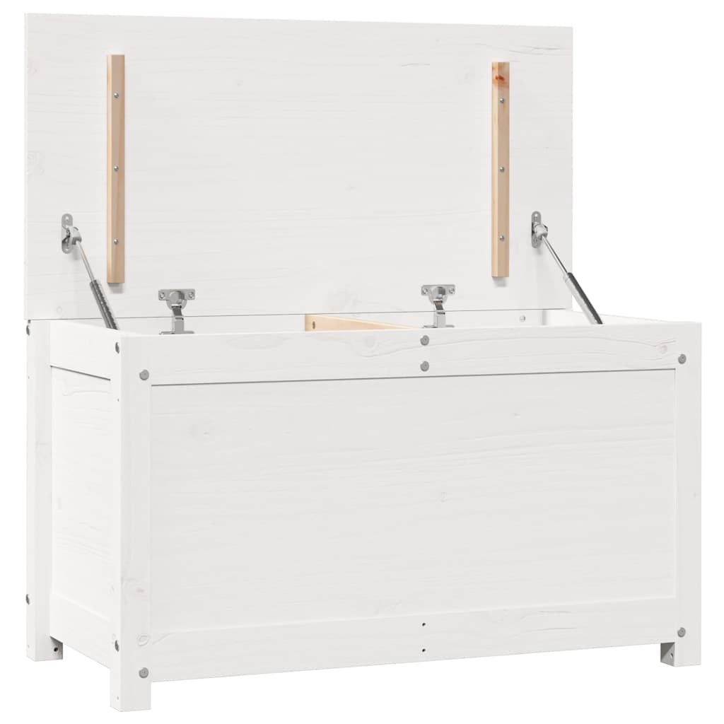 Storage Box White 80x40x45.5 cm Solid Wood Pine