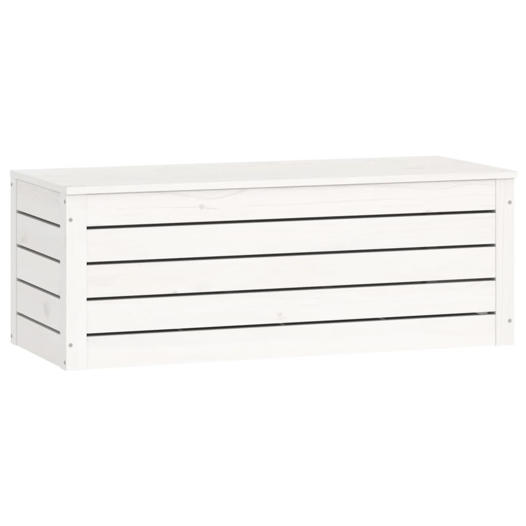 Storage Box White 89x36,5x33 cm Solid Wood Pine