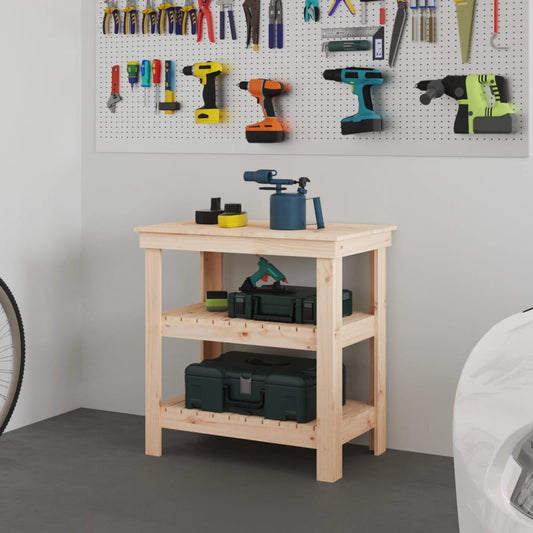 Work Bench 78,5x50x80 cm Solid Wood Pine