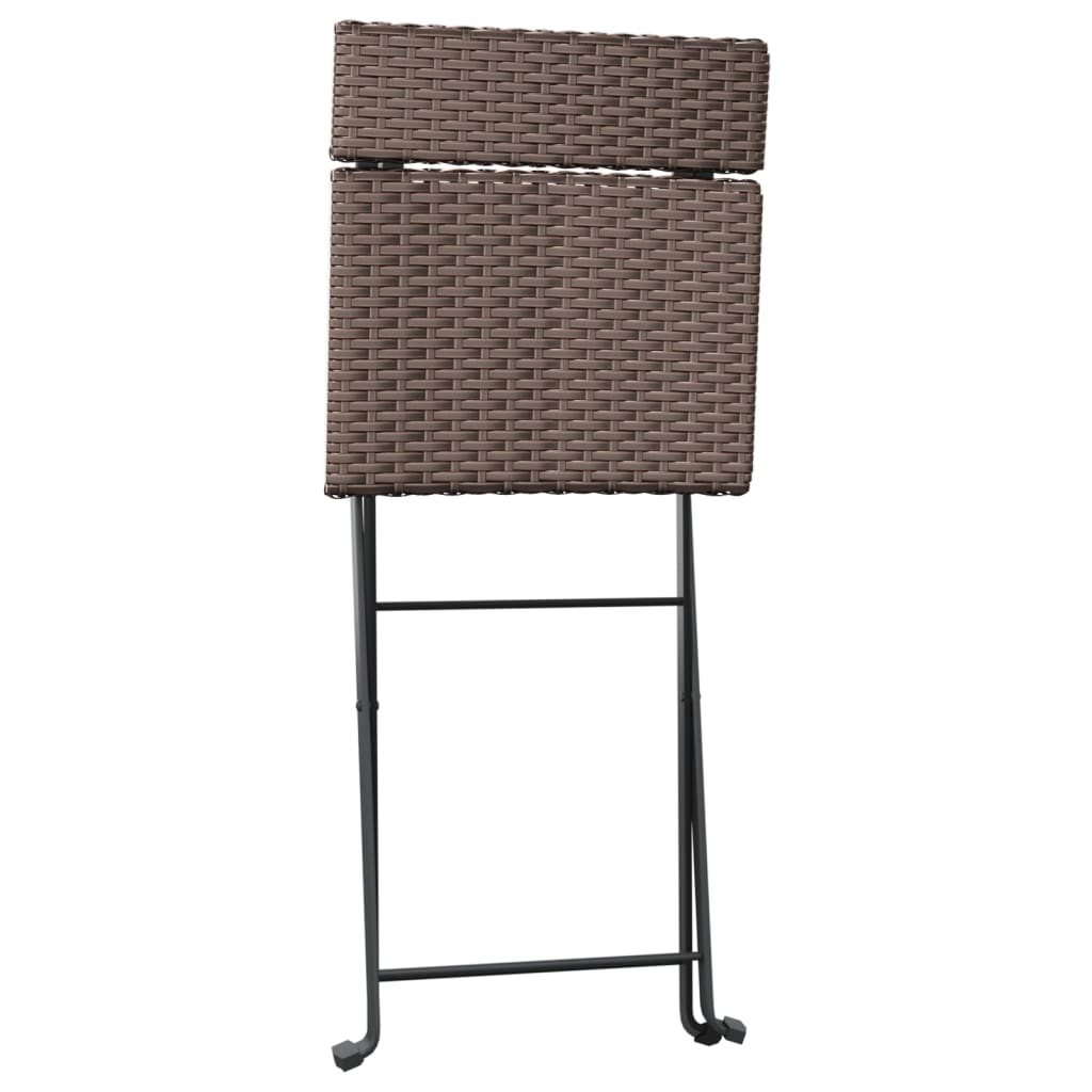 Folding Chairs 6 pcs Brown Poly Rattan and Steel