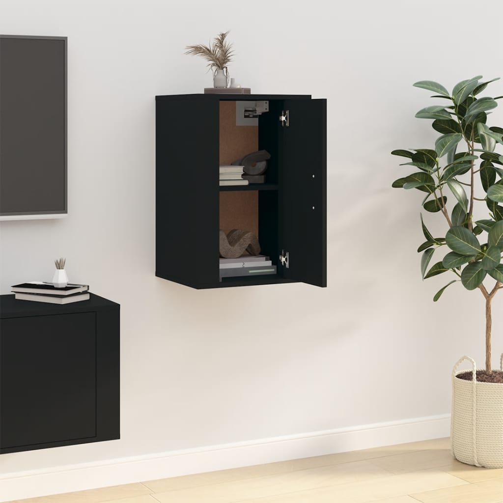 Wall Mounted TV Cabinet Black 40x34,5x60 cm