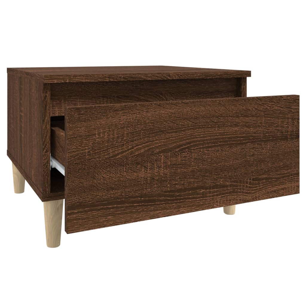 Side Table Brown Oak 50x46x35 cm Engineered Wood
