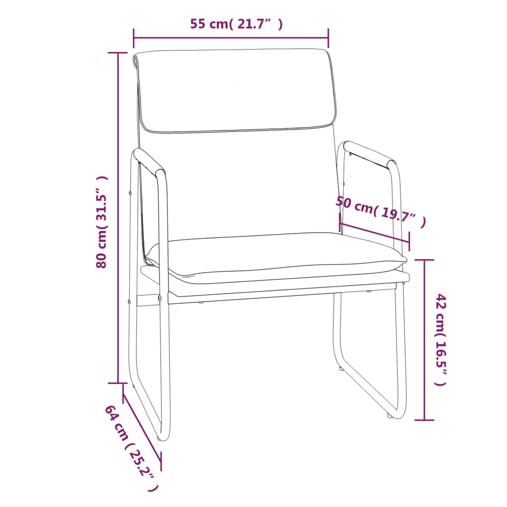 Lounge Chair Blue 55x64x80 cm Fabric