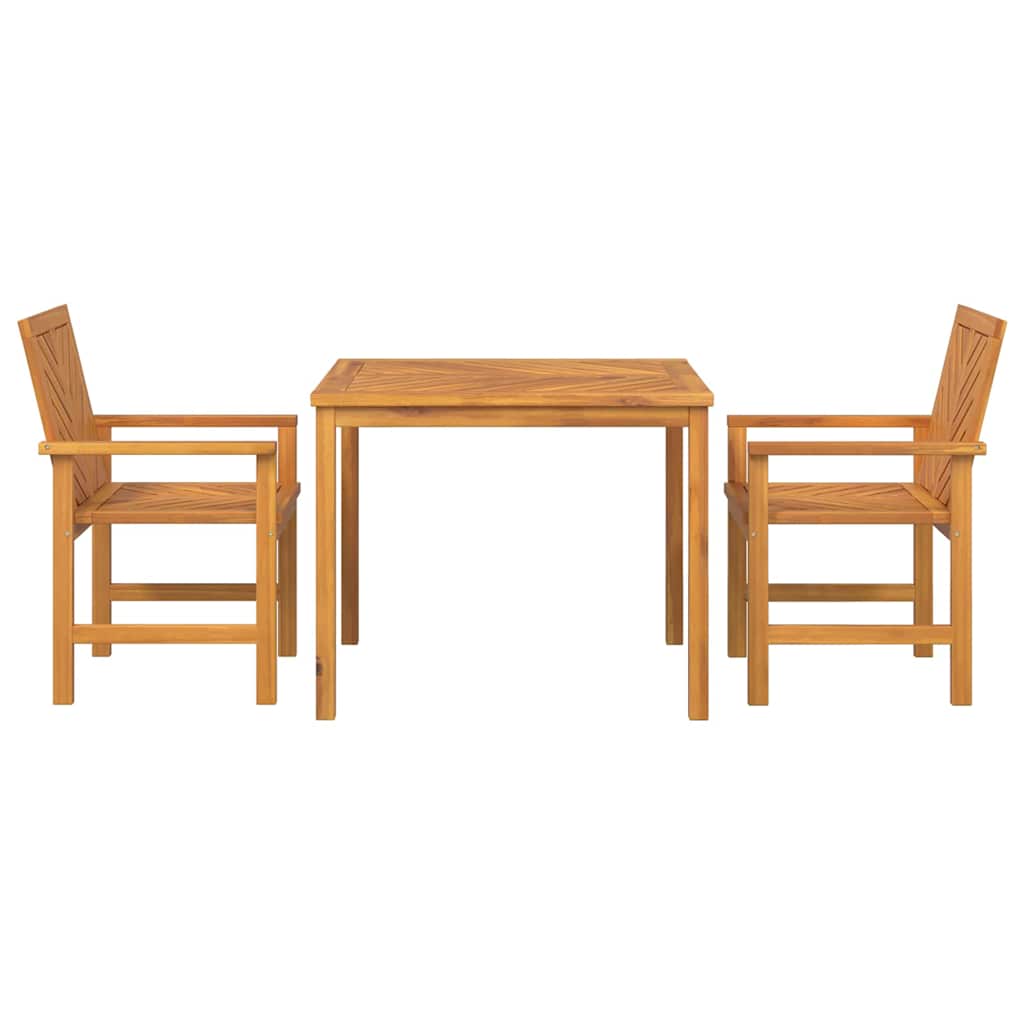 Garden Dining Set 3 pcs Brown Solid Acacia Wood