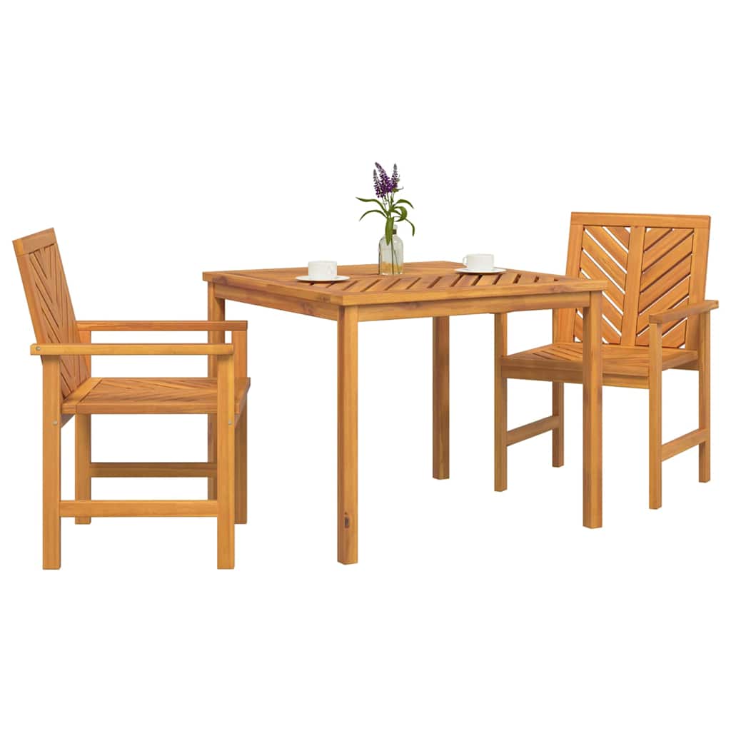 Garden Dining Set 3 pcs Brown Solid Acacia Wood