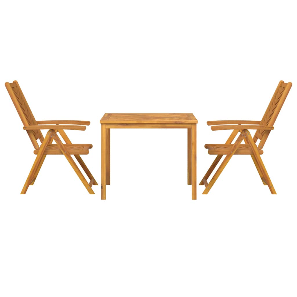 Garden Dining Set 3 pcs Brown Solid Acacia Wood