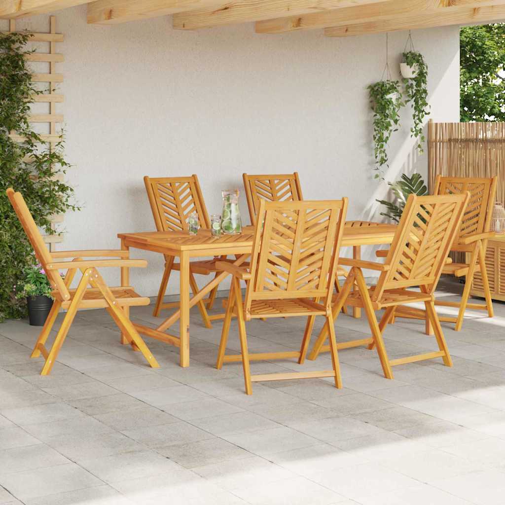 Garden Dining Set 7 pcs Brown Solid Acacia Wood