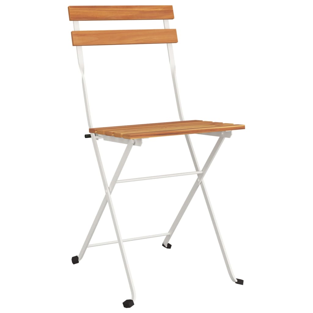 Folding Chairs 4 pcs Solid Wood Acacia and Steel
