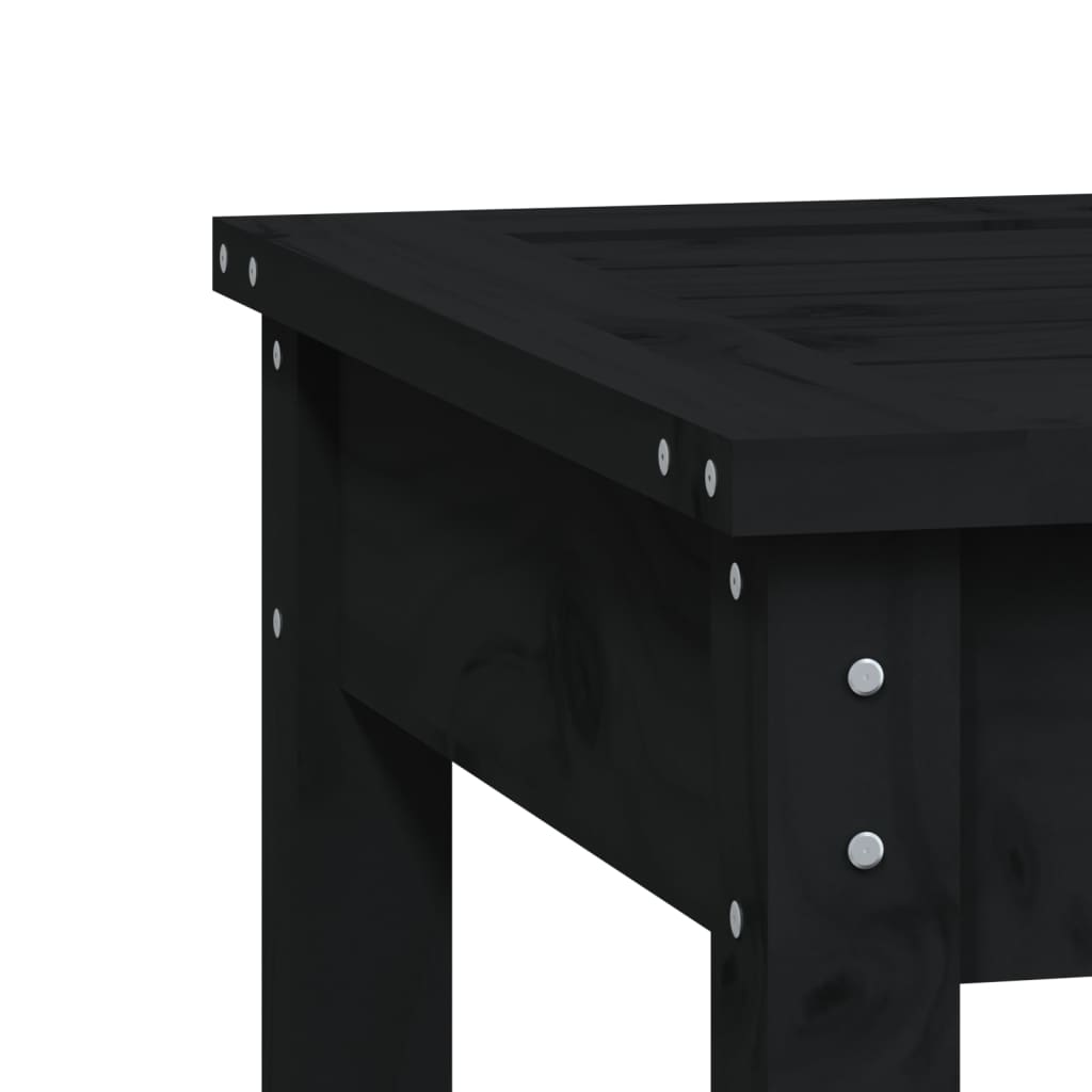 Garden Bench | Black | Solid Pine Wood | Compact | Sturdy | Garden Bench
