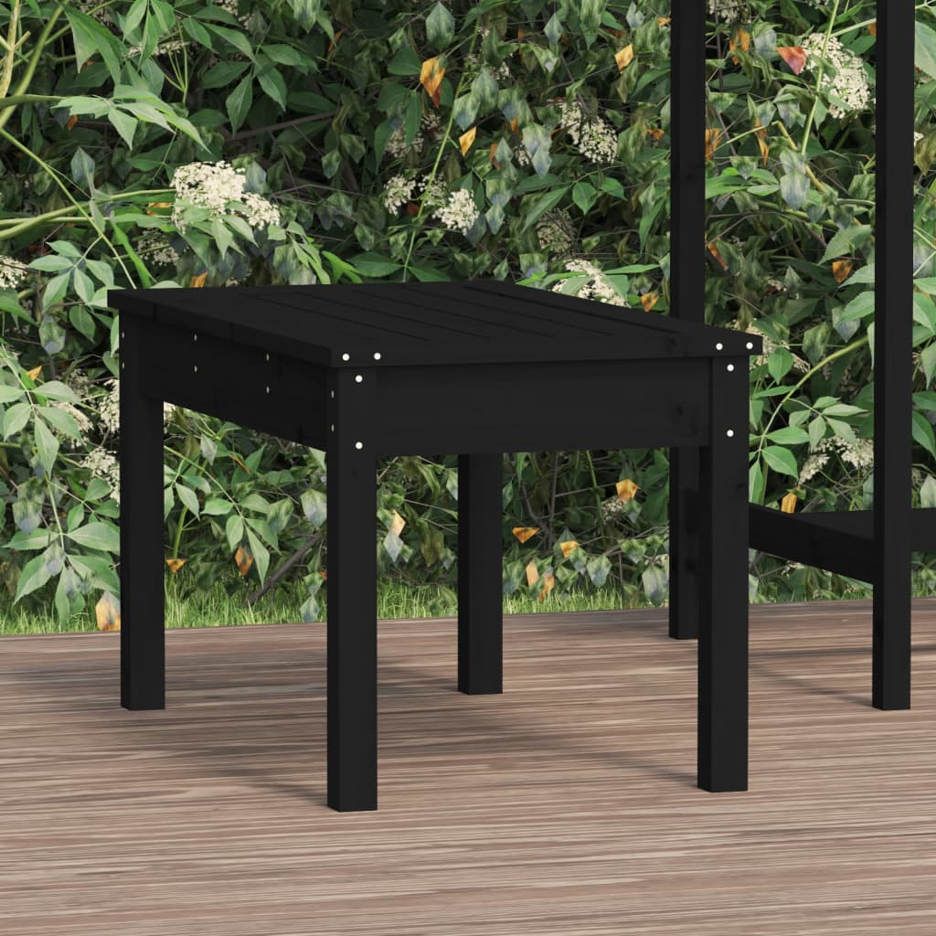 Garden Bench | Black | Solid Pine Wood | Compact | Sturdy | Garden Bench