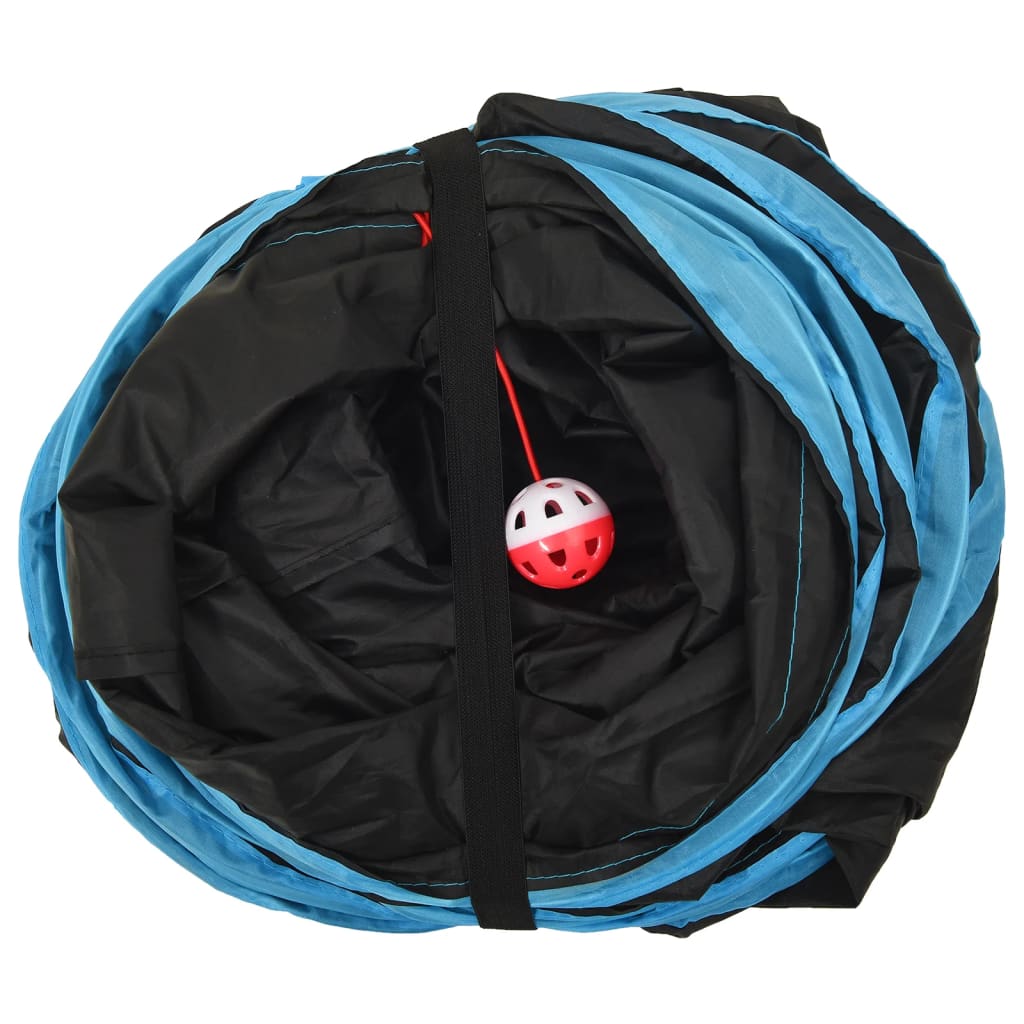 Cat Tunnel 4-way Black and Blue 25 cm Polyester