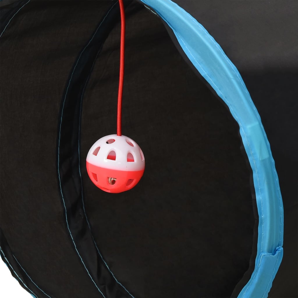 Cat Tunnel 4-way Black and Blue 25 cm Polyester