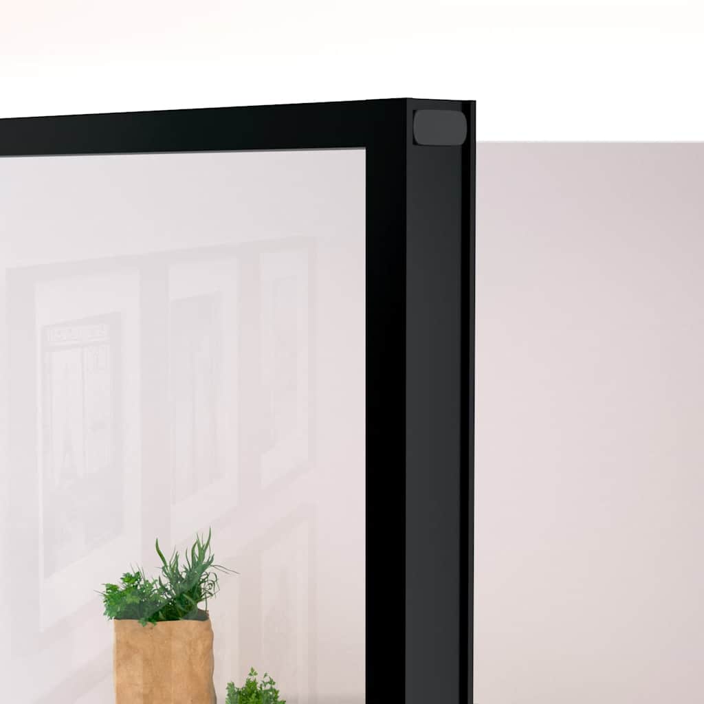 Interior Door Black 83x201,5 cm Tempered Glass&Aluminium Slim